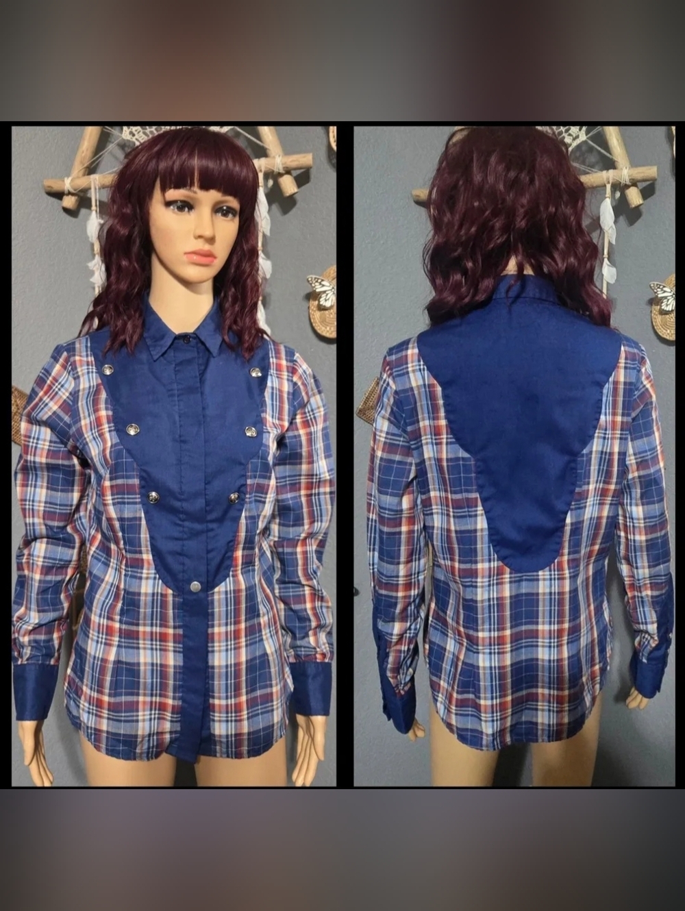Awesome 1970s Fenton Bib Front Button Down